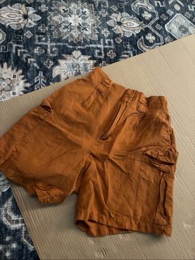 Women’s Casual Cargo Shorts - Rust Orange